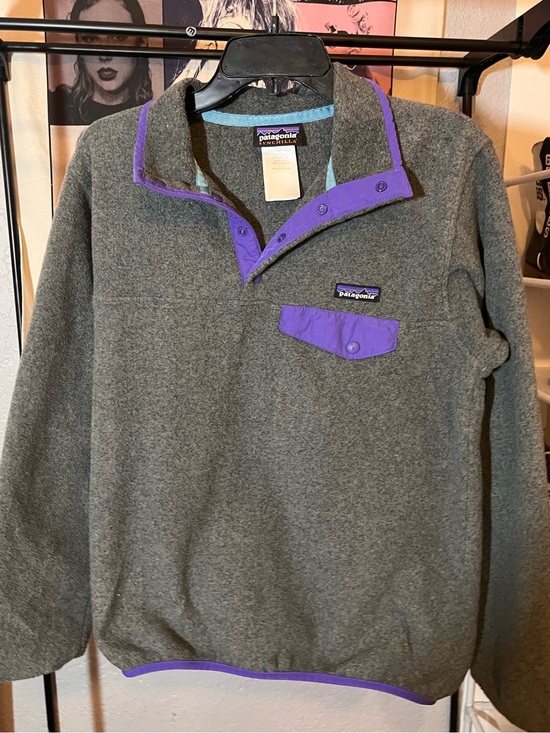 Patagonia Jackets & Blazers - Patagonia Synchilla Gray Purple Snap-T Fleece Pullover Women’s Small
